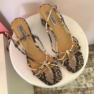 Steve Madden snake skin lace up heeled sandals size 8